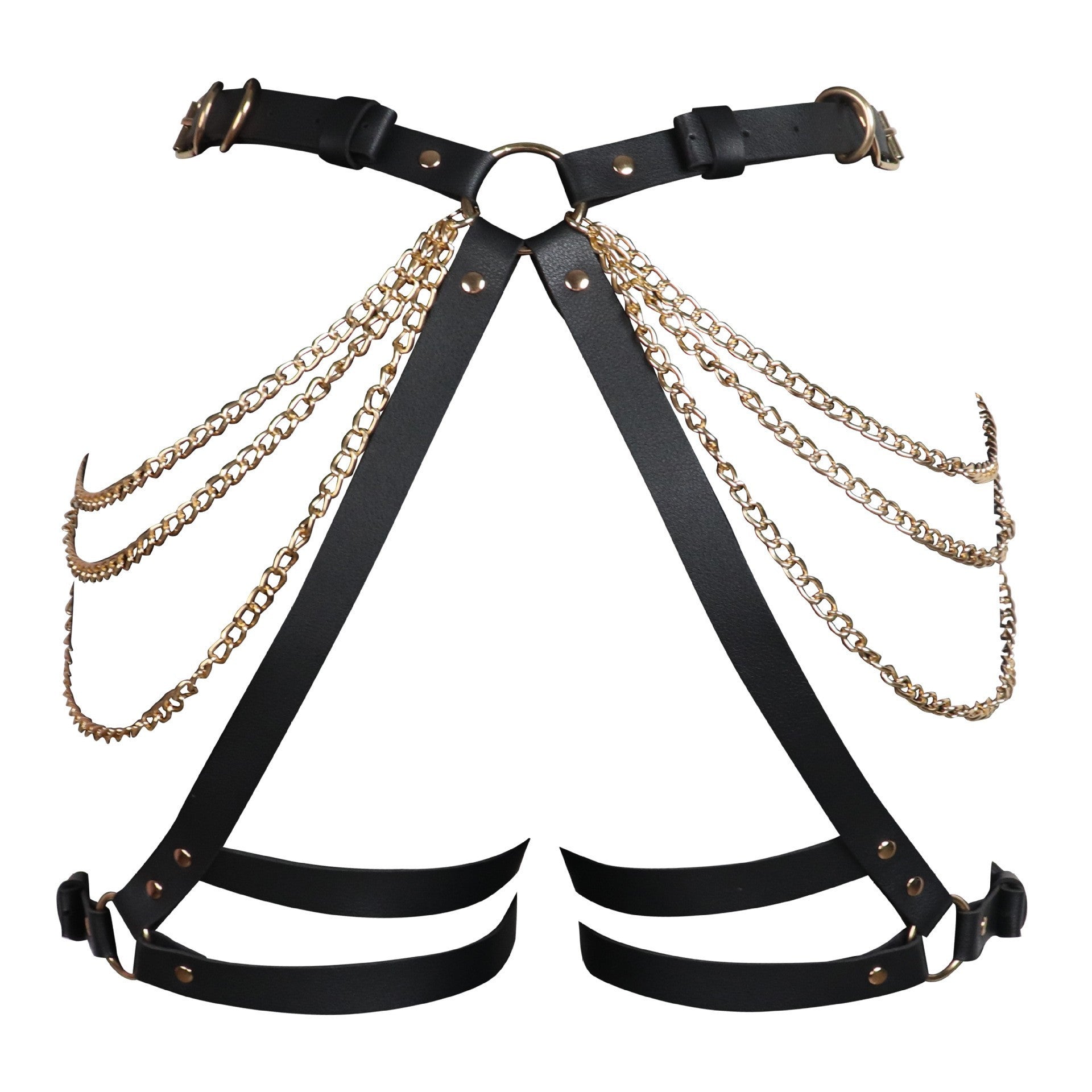 Image of fashion alternative sm bondage pants leather adult bondage bondage clothes couple leggings chain accessories sex products wholesale